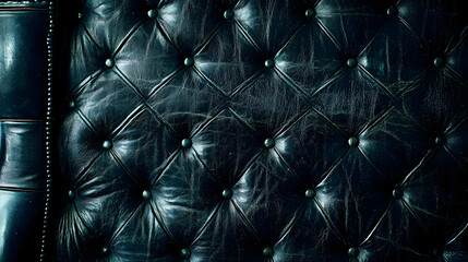 Fototapeta premium Dark teal tufted leather upholstery texture background. Ideal for furniture design or interior decoration projects