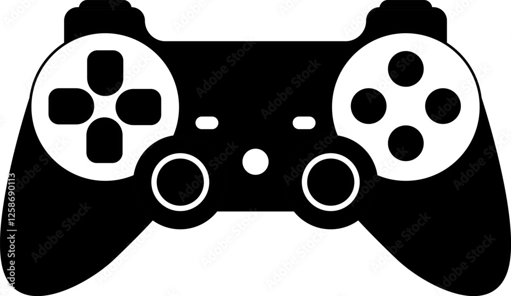 Fototapete Games icon vector. Gamepad New concept. Black and white game controller symbol trendy flat and simple style icon for web site design, logo, app, game UI isolated on white background.
