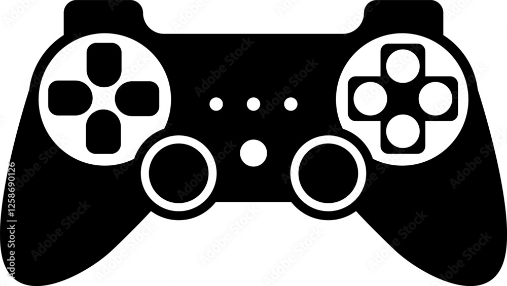 Fototapete Games icon vector. Gamepad New concept. Black and white game controller symbol trendy flat and simple style icon for web site design, logo, app, game UI isolated on white background.