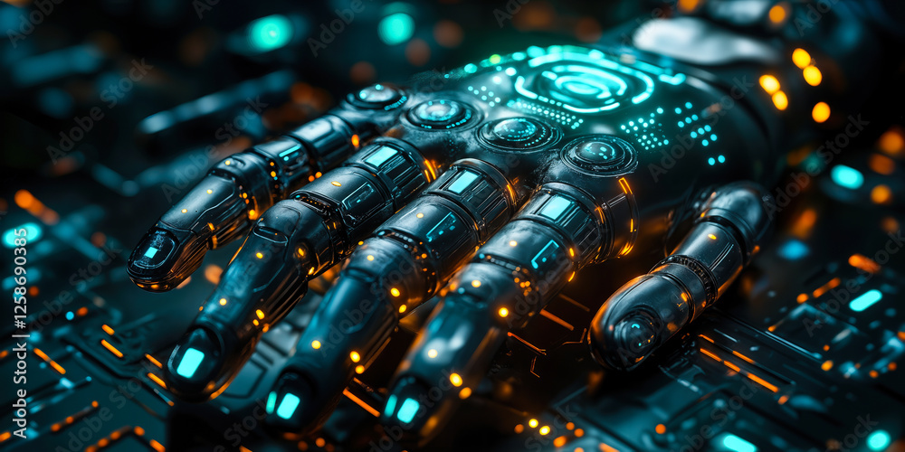 Poster ai-driven technology advancing automation in service industries with robotics and enhanced customer 