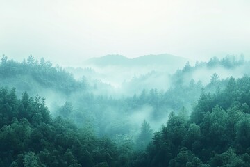 A serene gradient of soft greens and blues, reminiscent of a peaceful forest and evoking a sense of nature 