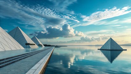 幾何学的な美しさ、コンクリートとガラスが織りなすデザイン