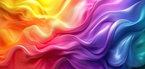 Obraz premium A vibrant gradient of rainbow colors flowing seamlessly into one another, creating a lively and energetic background