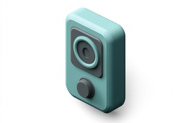 Fototapeta premium 3D doorbell icon, minimalist design for modern doorbell on white background.