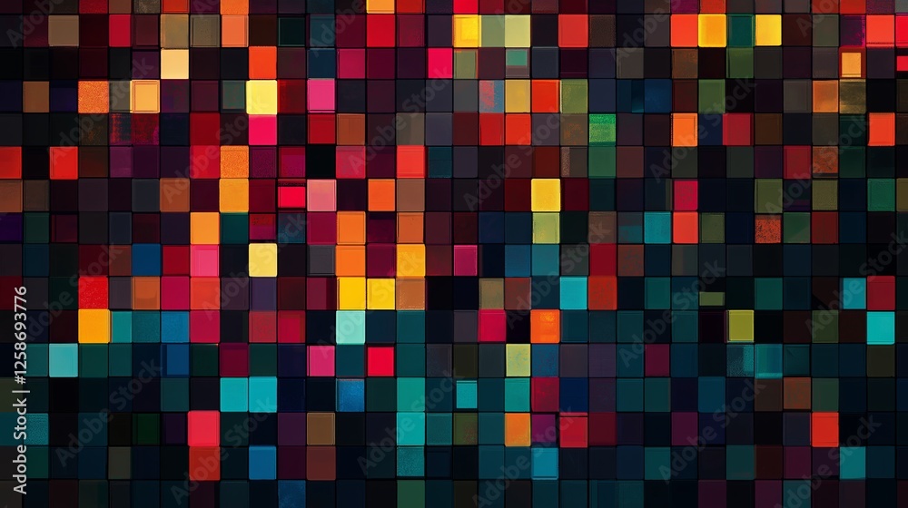 Poster A glitch-art inspired digital abstract with distorted pixelated patterns.