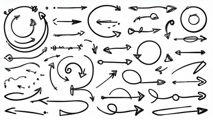 Line arrow, underline, round frame hand drawn vector element set. Hand drawn doodle scribble text highlight, underline, arrow pen stroke style. Doodle grunge rough element. perfect any project.