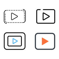 Play Button Icons Set 