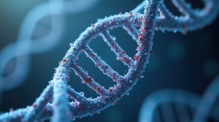 Microscopic 3D View of Human DNA Strand