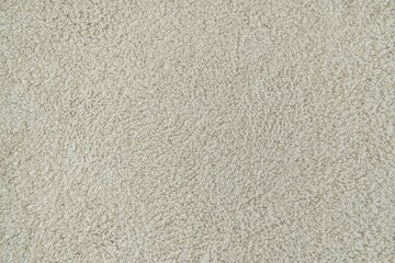 A close-up of a soft, plush beige carpet with a detailed texture. The fluffy fibers create a cozy and inviting atmosphere, perfect for interior design, home decor, and flooring-related themes. The neu