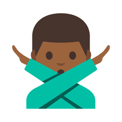 Person Crossing Arms in X Shape Clipart Illustration | Minimalistic Cartoon Style Isolated on White Background