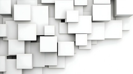 Obraz premium Abstract Composition of White Cubes on White Background