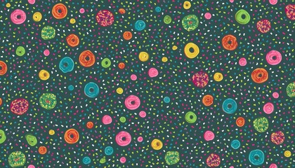 Donut, sweet confetti background. Sweet cake, donut confetti texture, seamless pattern. Colorful candy topping seamless background wallpaper. perfect any project.