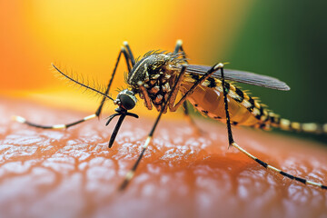Mosquito Hovering Near a Human