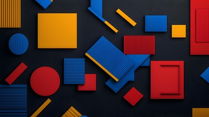Fototapeta premium Abstract Colorful Geometric Shapes on Dark Background
