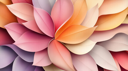 Obraz premium Abstract floral textures overlapping colorful petals in soft pastel shades, creating harmonious and elegant composition with three dimensional effect