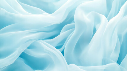 Obraz premium Soft turquoise abstract fabric waves create a serene and flowing visual effect