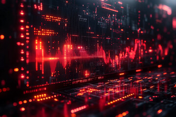 Obraz premium AI generated stock market analysis on a holographic interface, showcasing advanced financial tools