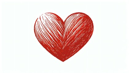 Valentine's Day, Hand-Drawn Heart A Sketch of Love, GENERATIVE AI	