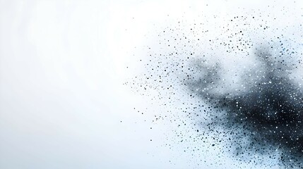 Obraz premium Abstract Black Particles Exploding on White Background