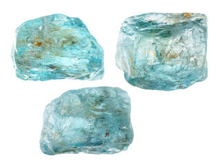 natural specimens of uncut starlite rocks cutout
