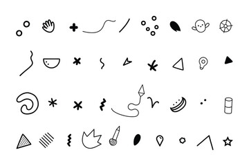 Set of Doodles silhouette vector illustration