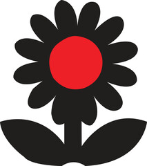 Red and black color flower