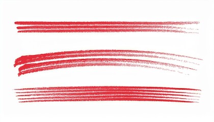 Fototapeta premium Crayon brush stroke red underline. Chalk pen highlight stroke. Vector hand drawn brush underline element set for accent, crayon texture emphasis element. Red chalk perfect any project.