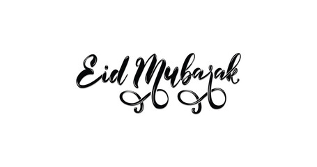 Eid Mubarak handwritten text calligraphy. Suitable for greeting card design featuring elegant calligraphy and intricate Islamic patterns. Perfect for celebrating the Islamic holiday of Eid al-Fitr