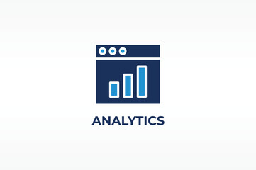 ANALYTICS vector, icon or logo sign isolated symbol illustration