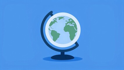 Naklejka premium Exploring the World Educational Globe Display Classroom Infographic Bright Blue Environment Informative Viewpoint Understanding Geography Concepts