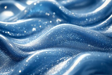 Abstract Blue Liquid Texture with Sparkling Glimmer and Shimmering Waves