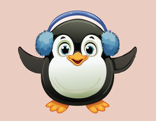 A cartoon Panda Bear vector, and cheerful cartoon panda stands with a happy expression, or cute Smiling Panda Mascot simple flat design.