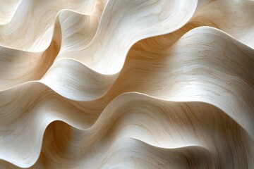 Abstract Light Beige Wood Texture Swirling Wave Pattern Natural Wooden Background