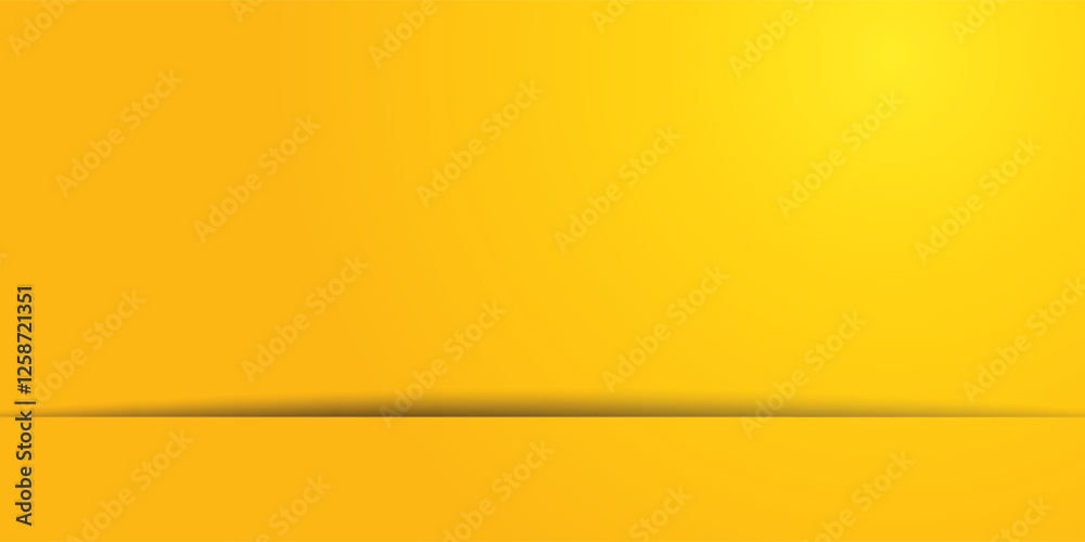Aufkleber yellow background abstract with gradient in empty room studio, yellow empty room studio gradient use