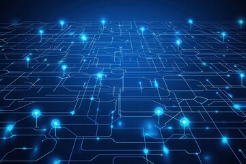 Fototapeta premium Abstract Digital Circuit Background with Luminous Nodes and Lines