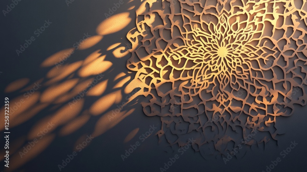 Poster complex patterns emerge from the interplay of light and shadow, casting delicate arabesque designs t