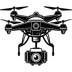 Drone camera vector illustration. 
