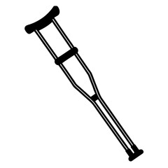 Crutch  silhouette vector illustration 