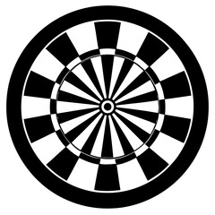Dartboard with a bullseye silhouette vector illustration 