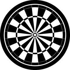 Dartboard with a bullseye silhouette vector illustration 