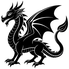 Dragon silhouette vector illustration 