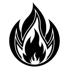 Fire icon silhouette vector illustration 