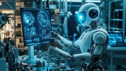 Fototapeta premium Advanced Robot Utilizing Computer Aided Design Software
