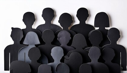 Obraz premium a paper cut of of a crowd of diverse people. Generated image