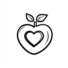 Fototapeta premium Heart Shaped Apple Logo Design