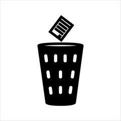 Trash can icon vector. Delete sign, with white background