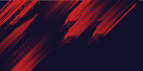 Halftone dots red and blue color pattern gradient grunge texture background. Dot pop art comic sport style vector illustration. grunge