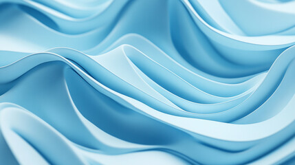 Obraz premium An abstract blue soft background featuring soft waves and curves An abstract blue soft background featuring soft waves and curves, providing a sense of fluidity and movement