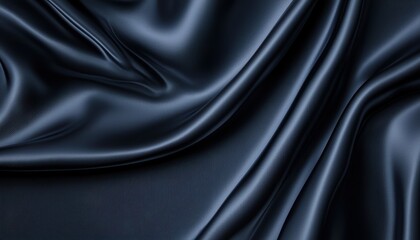 Obraz premium A smooth and silky dark blue theater curtain, casting delicate shadows and highlights, creating a sophisticated and moody aesthetic