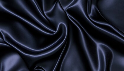 Fototapeta premium A smooth and silky dark blue theater curtain, casting delicate shadows and highlights, creating a sophisticated and moody aesthetic